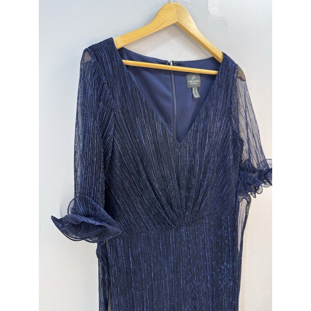 Adrianna Papell Navy Jumpsuit Sz 10 - Picture 4 of 16